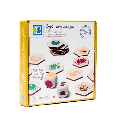 BS Toys Beestjes Zoekspel complete set met houten chips en dobbelstenen