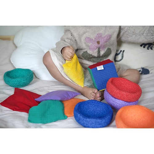 Pit and Play Pittenzak Geel Regenboog Sensorisch Speelgoed