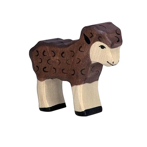 Van duurzaam hout handgemaakte bruin lam waldorf geinspiteerd van Holztiger bij Het Speellab