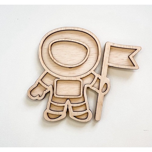 houten vultray astronaut Leuk met Letters voor sensorisch spel