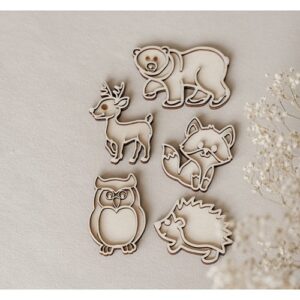 Kleine vultrays bosdieren van Leuk met Letters in FSC hout
