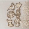 Leuk met Letters kleine vultrays kerstmis krans set – houten sensorisch speelgoed