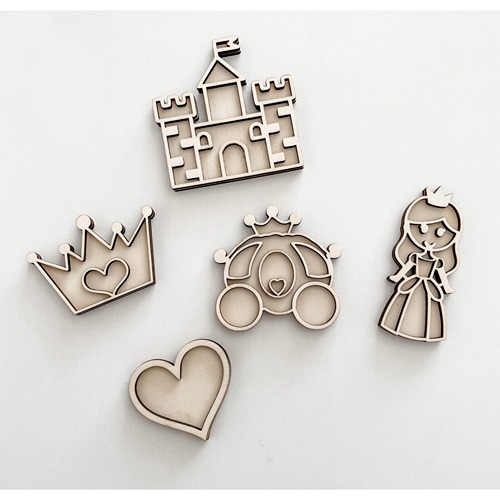 Houten kleine vultrays prinses met rijst van Leuk met Letters voor sensorisch spel