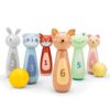 Kegelspel voor kinderen met vrolijke dieren – houten bowling set bij het Speellab