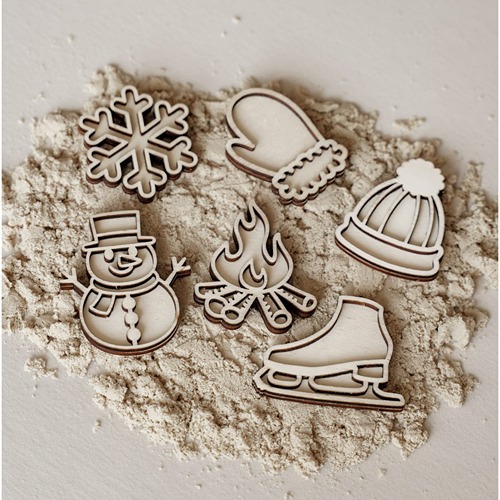 Kleine vultrays thema winter sensorisch houten en duurzaam speelgoed