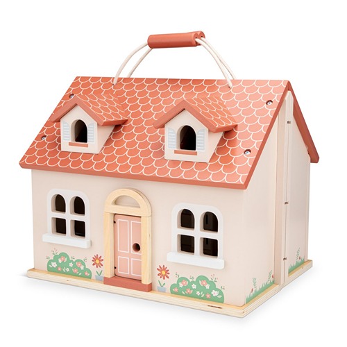 Duurzaam FSC houten poppenhuis Woet draagbaar en verkrijgbaar bij Het Speellab