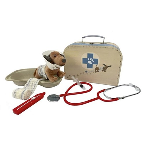 Egmont Toys dierenarts koffer met hond Edward duurzaam speelgoed, rollenspel bij het Speellab