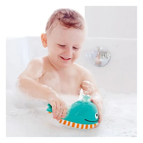 Bubbelende walvis van Hape voor baby’s en peuters vanaf 18 maanden.