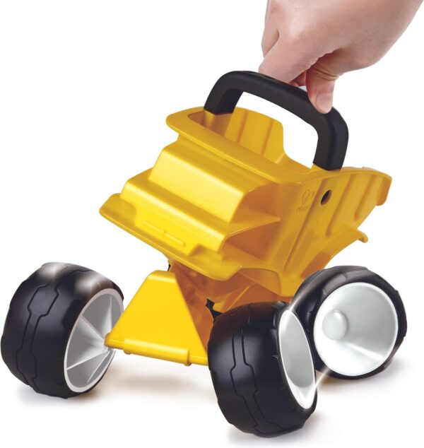 hape-dump-truck-geel-buitenspeelgoed Hape kiepwagen Dump Truck Geel speelgoed voor binnen en buiten spelen