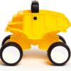 hape-dump-truck-geel-educatief-speelgoed Educatief speelgoed Hape Dump Truck Geel stimuleert motorische vaardigheden