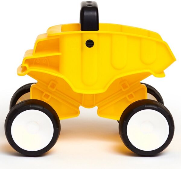 hape-dump-truck-geel-educatief-speelgoed Educatief speelgoed Hape Dump Truck Geel stimuleert motorische vaardigheden