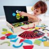 Magnetische vormen uit de Hape Magnetic Art Box – educatief speelgoed voor kleur- en vormherkenning