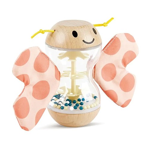 Hape Regenmaker Rammelaar Vlinder in verpakking – kleurrijk houten babyspeelgoed vanaf 3 maanden te koop bij het speellab