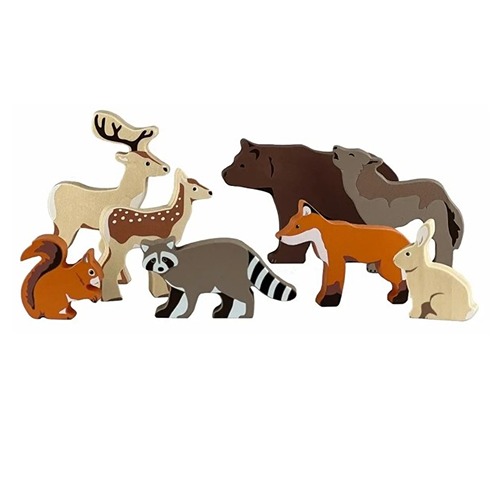 Houten bosdieren set van Egmont Toys duurzame houten dierenfiguren voor fantasierijk spel
