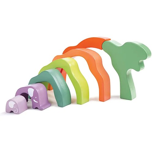 FSC houten safari olifant stapelblokken van Het Speellab