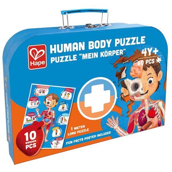 human-body-puzzle-hape-educatief-speelgoed-in-koffer Educatief speelgoed Hape Human Body Puzzle menselijk lichaam