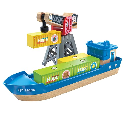 magnetische-kraan-hape-houten-speelgoed-voor-kinderen Magnetische houten kraan van Hape voor hand-oogcoördinatie en motoriek bij het speellab