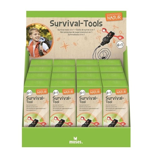 Verpakking van Expeditie Natuur survival tool 6 in 1 cadeau voor kinderen