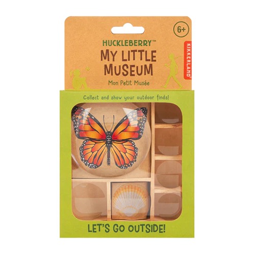 Huckleberry Mijn Kleine Museum houten verzamelbox met vergrootglazen voor natuurschatten