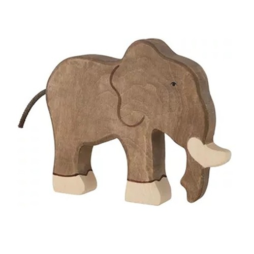 Houten handgemaakt dierfiguur Olifant 19 cm voor open einde spel. Duurzaam en fantasierijk speelgoed van Holztiger bij Het Speellab