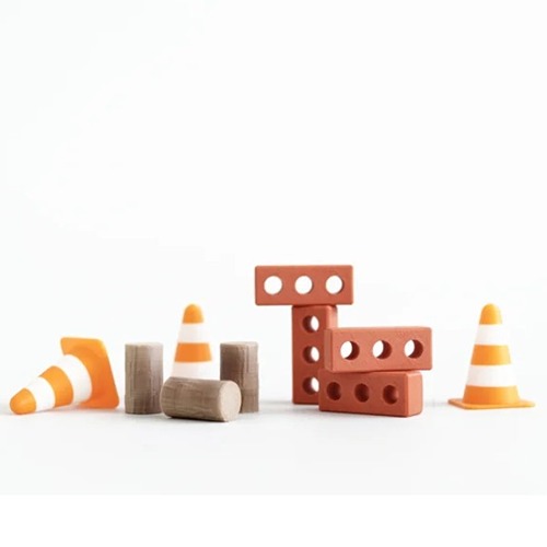 Closeup van de Magic mini's van KIddi thema constructie, mooi open einede spel