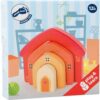 Montessori geïnspireerde houten bouwstenen huis van Small Foot voor creatief en sensorisch spel