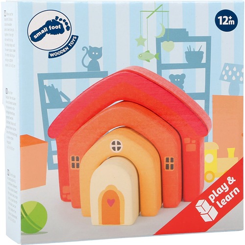 Montessori geïnspireerde houten bouwstenen huis van Small Foot voor creatief en sensorisch spel