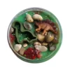 Pot sensorydough dino's van bovenaf met beeld op speelfiguren